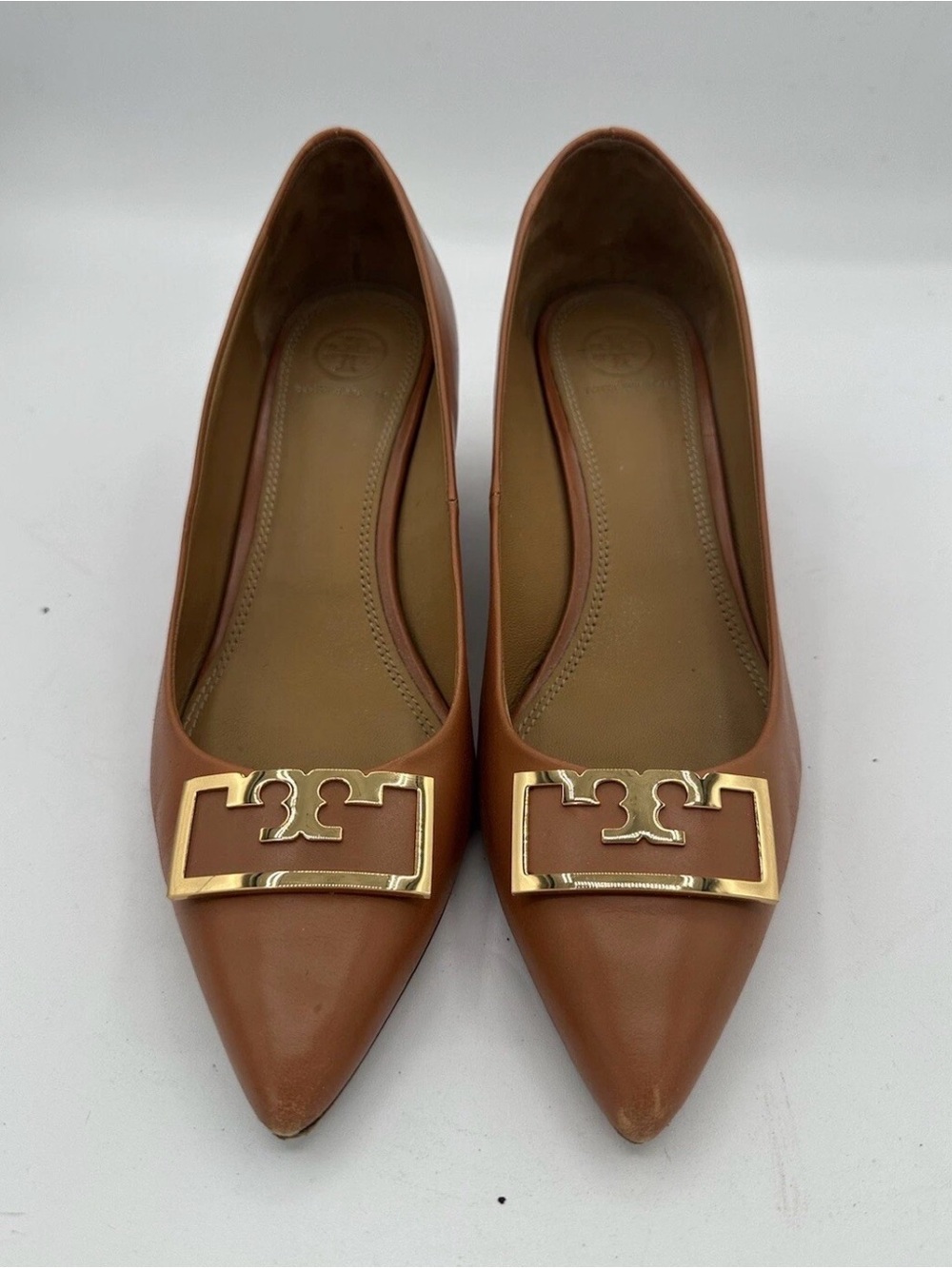EUC TORY BURCH GIGI MINI WEDGE HEEL! RETAIL $385!!! LOOK AT MY MATCHING FLATS!!! - Picture 2 of 7